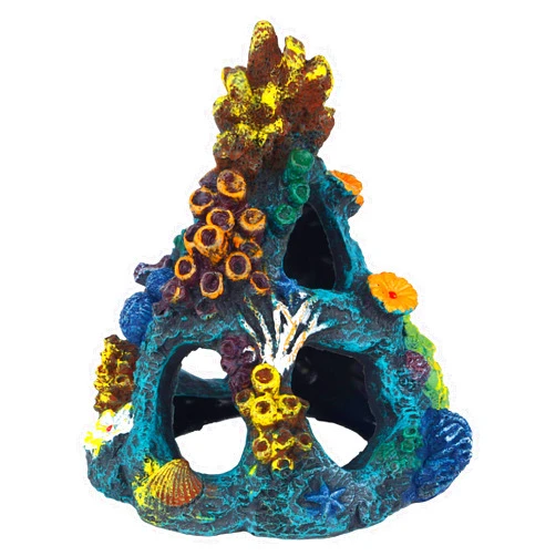 Uniclife Aquarium Decorations Resin Coral Rock Mountain Cave Fish Tank Decor Ornaments Fish House for Betta Rest Hide Play Breed