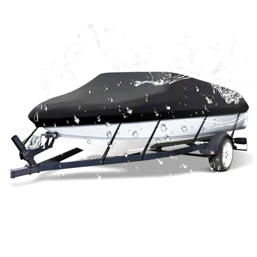NEVERLAND Trailerable Boat Cover Waterproof Heavy Duty Marine Grade Polyester Canvas Fits V Shape/V-Hull and Tri-Hull Runabouts, Pro-STYL, Bass Boats（Boat Length 14-16ft, Beam Width up to 90