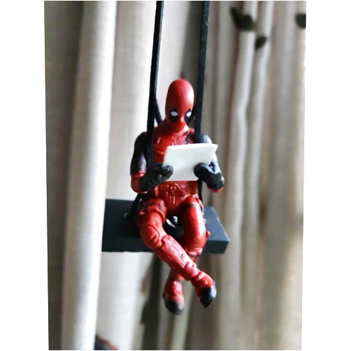 WYJS Funny Anime Car Mirror Hanging Accessories Car Pendant Reading Deadpool Ornaments Auto Rearview Mirror Decoration Car Accessories Christmas Car Interior Decor A