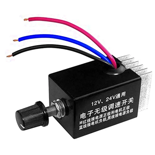 Ayetea DC Motor Speed Controller Universal DC 12V 24V 10A Electronic Stepless Speed Regulator Switch for Car Truck Fan Heater Control