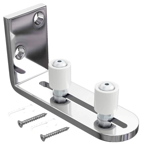 Hahaemall Sliding Barn Door Floor Guide, Barn Door Guide for Bottom Adjustable Roller and Wall Mount System, Smoothly and Quietly, Silver, 1 Pack