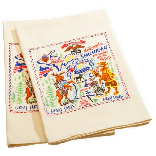 Primitives by Kathy Embroidered LOL Made You Smile Dish Towel, Cotton, Kitchen, Michigan