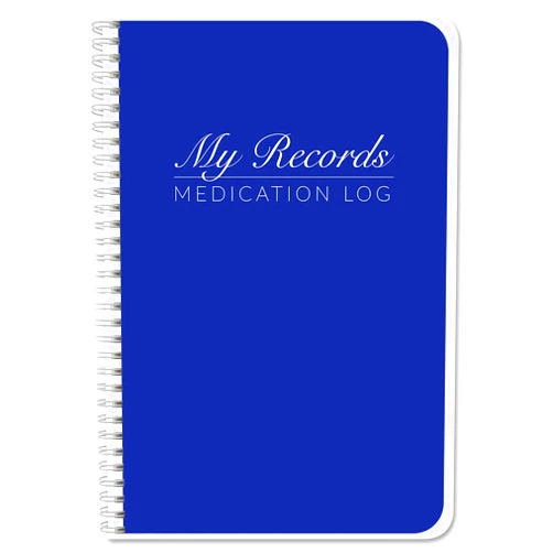 BookFactory Medication Log Book Daily Medicine, Pills, Drug, Prescription, Medications and Reaction Tracking Record Journal Logbook - Wire-O, 110 Pages, 6