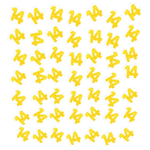 PINKAAJ Set of 100 Number 14 Confetti, Gold Glitter 14 Paper Scatter, 14th Birthday Party Confetti, Forteen Cake Decor, Happy 14th Anniversary Party Decor