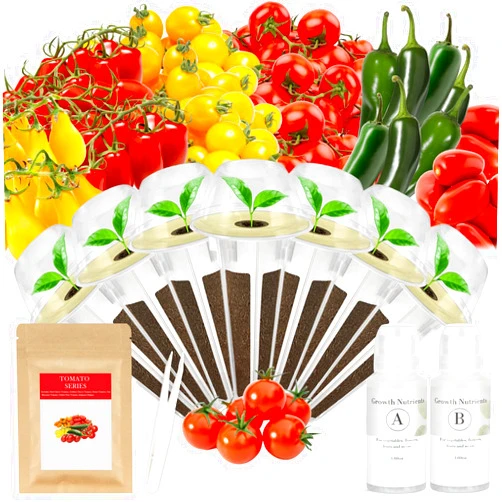 TitaniX Heirloom Tomato Seed Pod Kit for AeroGarden, idoo, Ahopegarden, MUFGA with Red Heirloom/Golden Harvest Cherry Tomato, Roma/San Marzano/Yellow Pear Tomato - Hydroponics Supplies for Most Brand (7-pod)