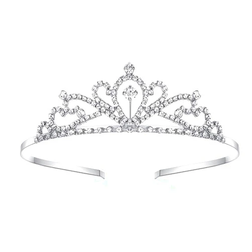 Lovelyshop Handmade Rhinestone Waterdrop Tiara for Wedding Prom Birthday Pageant -Silver