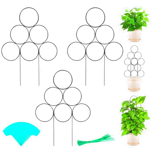GROWNEER 3 Pack Small Garden Trellis for Potted Plants, 15.7