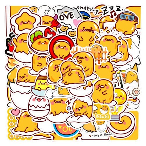 XYLL 50Pcs Kawaii Cartoon Sticker, Cute Sanrio Gudetam Stickers for Kids, Waterproof Vinyl Decal for Teen Girl Water Bottle, Laptop, Phone, Computer, Guitar