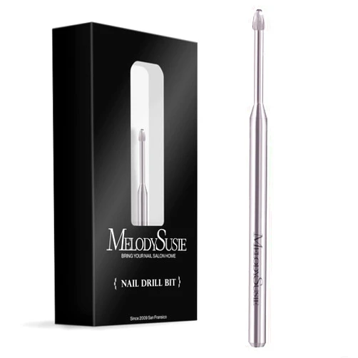 MelodySusie Cuticle Clean Nail Drill Bit 3/32'', Professional Safety Carbide Under Nail Cleaner Nail Bit for Cuticle Dead Skin Nail Prepare, Two Way Rotate, Manicure Nail Salon Supply(Silver, Fine)