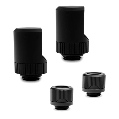 EKWB EK-Quantum Torque HDC-12 Compression and 90 Degree Angled Rotary Fitting Set, Black, 2-Pack