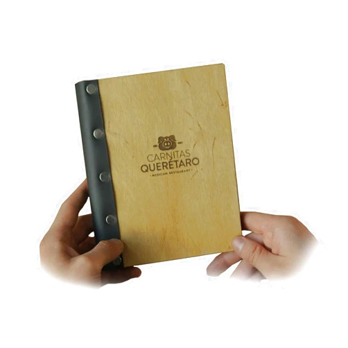 Kyivworkshop Wooden Menu A5 format, Menu, Menu Cover, Restaurant Menu Cover, FREE ENGRAVING (Junior Legal size, blank color)