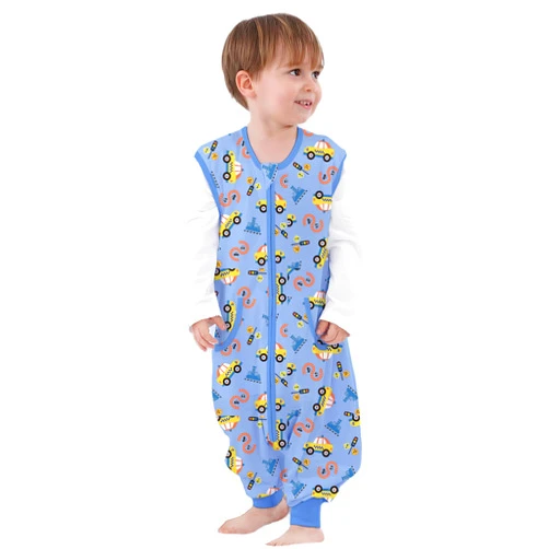 NOUJULOUN Toddler Sleeping Sack, Toddler Sleep Sack with Feet, Walker Wearable Blanket, Sleep Sack with Legs,0.5Tog（Y Car 3T-5T）