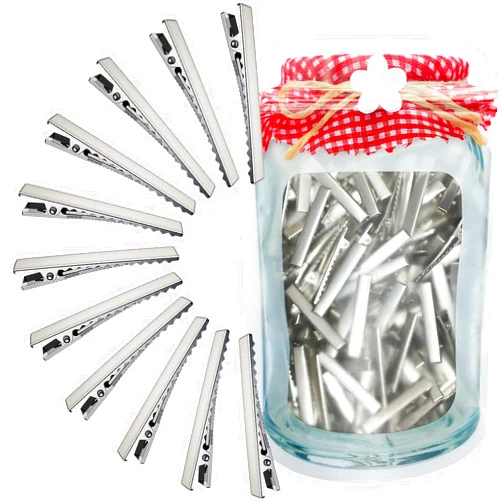 HiJeaton 150Pcs Alligator Hair Clips for Hair Bows,(4.5cm/1.77