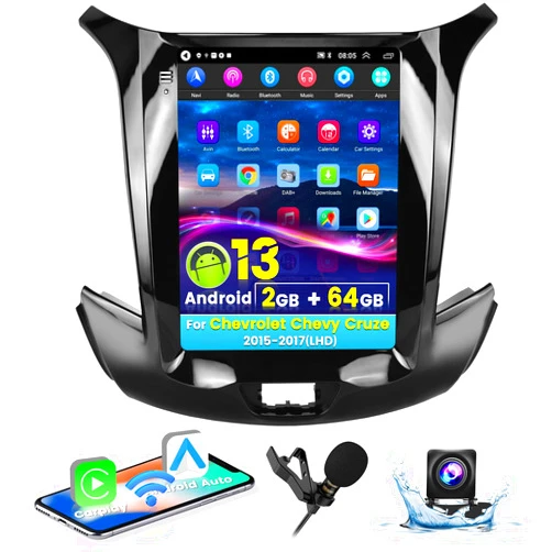 Hikity 2GB+64GB for Chevrolet Chevy Cruze 2015-2017(LHD) Android 13 Car Stereo Wireless Carplay Android Auto 9.7 inch Touchscreen Car Radio RDS EQ Split Screen RCA Subwoofer Backup Camera