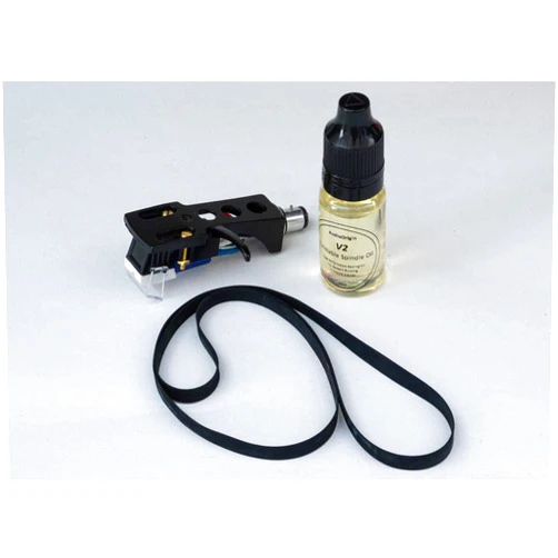 AudioOrigin Black Finish Headshell, Cartridge, Stylus, Drive Belt, Lubricant Refurb Bundle for Pioneer PL-25, PL-31D, PL-100, PL-115D, PL-10, PL-155, PL-200X, Turntable, Vinyl player, -23