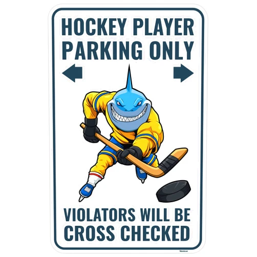 Venicor Hockey Sign - 9 x 14 Inches - Aluminum - Hockey Gifts for Hockey Lovers Boys - Ice Hockey Player Room Decor Toys Birthday Party Favors Supplies Stickers Stuff