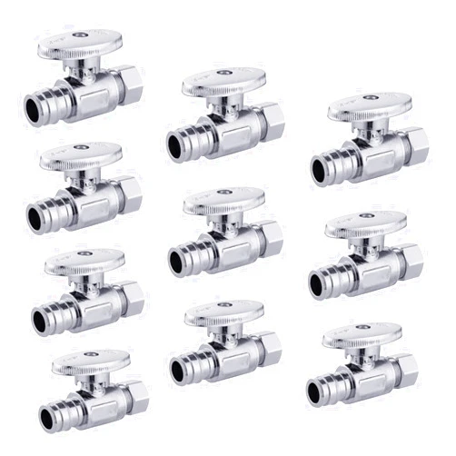 EFIELD 10 PCS EFIELD Stop Valve Pex-a 1/4 Turn Straight 3/8