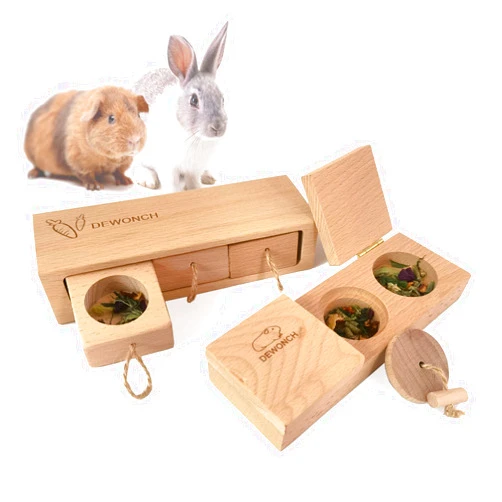 Dewonch Small Animals Hide Treats Foraging Puzzle Toys, Pet Interactive Snuffle Logic Game for Mental Enrichment,for Guinea Pigs,Rabbits,Chinchillas
