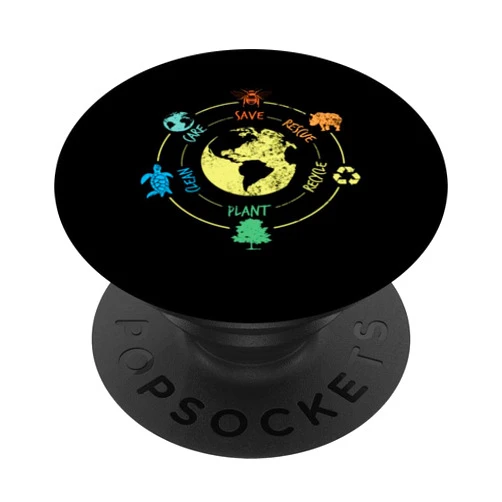 Save the World, Planet and Ocean Gifts + Outfits Save Animals Recycle Earth Day, Save the Ocean PopSockets Standard PopGrip