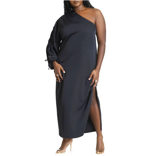 ELOQUII Women's Plus Size Gathered Sleeve Column Dress