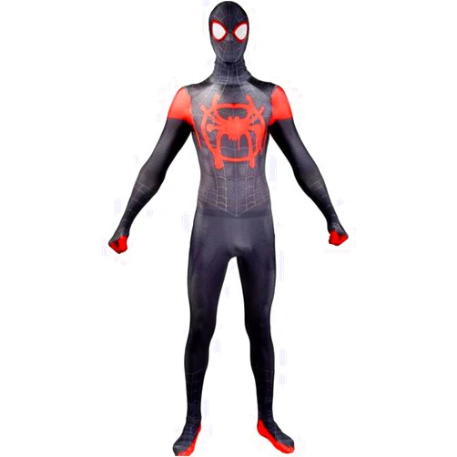 Isobedamai Halloween Cosplay Costume Stretchy Breathable Spandex Adult Full Bodysuit with Removable Head Cover