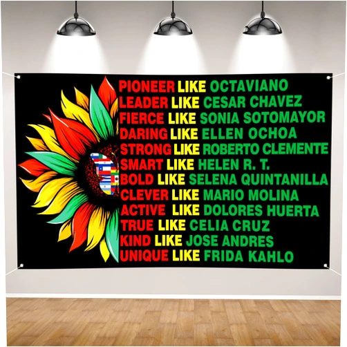 Rvsticty Hispanic Heritage Month Photo Backdrop Famous Hispanic Figures Poster Latin American Hispanic Heritage Month Decorations and Supplies for Home Classroom School