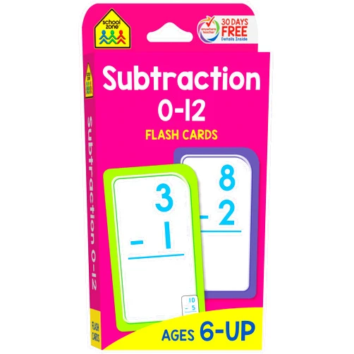 By School Zone (Author), Joan Hoffman (Author) School Zone Subtraction 0-12 Flash Cards: 56 Cards, 1st Grade, 2nd Grade, Numbers 0-12, Differences, Early Math, Problem Solving, Subtraction Problems, Counting, Ages 6+
