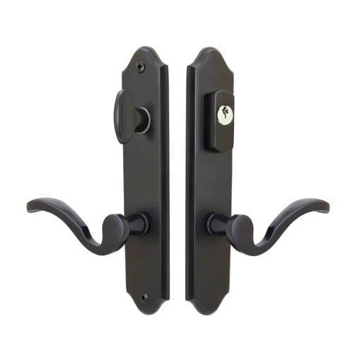 FPL Door Locks and Hardware Inc. Imperial - Solid Brass Active Trim Only Lever Set for Multipoint Lock, SC1 Keyway, Black, Right Hand