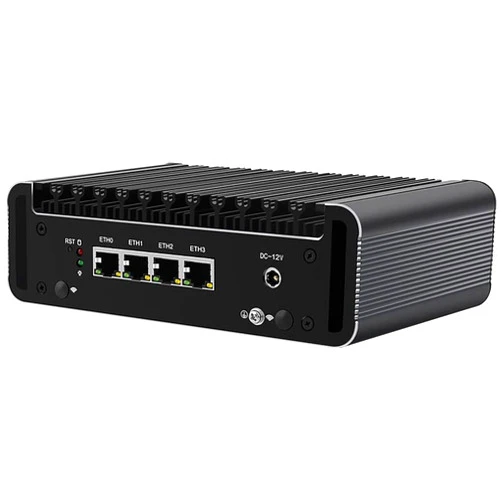 Kikusenko Firewall Micro Appliance, Mini PC Celeron J4125 Quad Core, 4 lntel i226-V 2.5G NIC Ports, Support AES-NI Barebone Soft Router VPN, NO RAM NO SSD