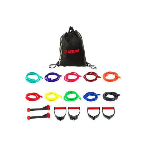Lifeline Fitness Variable Resistance Trainer Kit - Adjustable Resistance Bands for Working Out - Home Gym Exercise Bands with Door Anchor, Carry Bag, 5ft. Bands and Triple Grip Handles