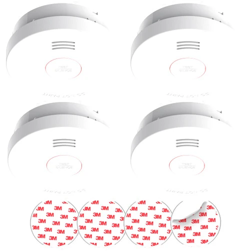 SITERWELL SITERLINK Smoke Detectors 10 Year Battery Operated,UL217-9th Listed Smoke Alarm with Test-Silence Button,Photoelectric Sensor Fire Alarms Smoke Detectors with LED Lights for Home, GS525A (4 Pack)