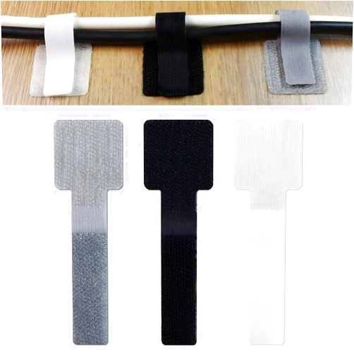 Quadafy 60 Pack Hook and Loop Cable Ties, Adhesive Cable Clips, Cord Organizer for Appliances,Suitable for Office And Home Use, Cable Ties Can Easily Organize Desktop Wires and Network Cables