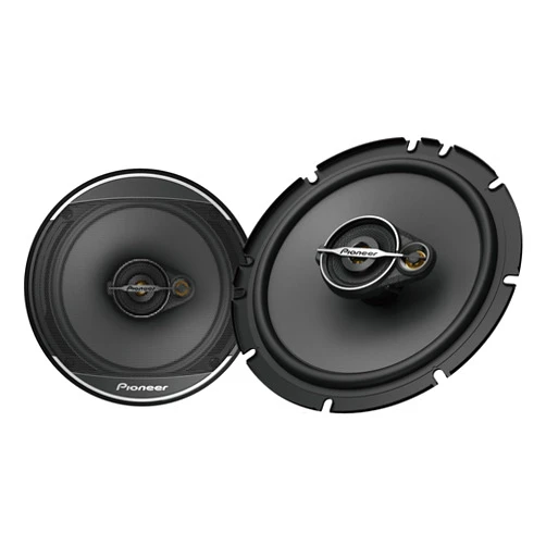Pioneer A-Series Standard TS-A1671F, 3-Way Coaxial Car Audio Speakers, Full Range, Clear Sound Quality, Easy Installation and Enhanced Bass Response, Black and Gold Colored 6.5” Round Speakers