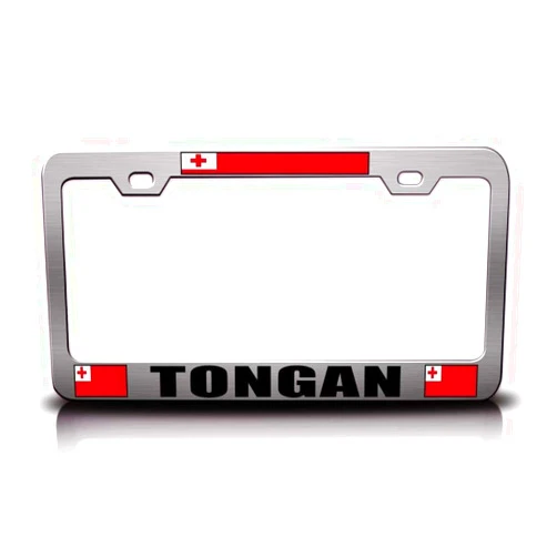 Custom Brother Tongan Country with Flag Metal Car SUV Truck License Plate Frame Ch g3