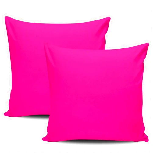 KELEMO Home Set of 2 Pillow Case Girly Fushia Hot Pink Friendly Throw Pillow Covers Cushion Decorative Pillowcase Square 16 x 16 Inches