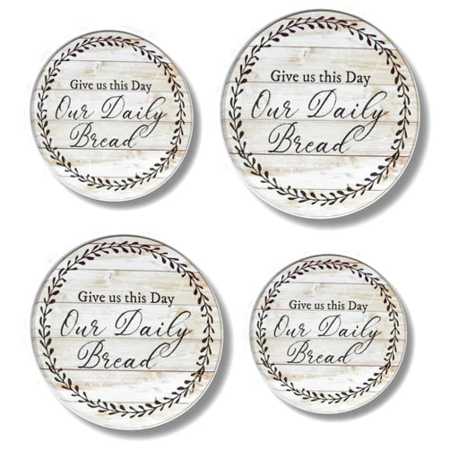 Range Kleen Give Us This Day Set of 4 Round Electric Range Burner Covers - Decorative