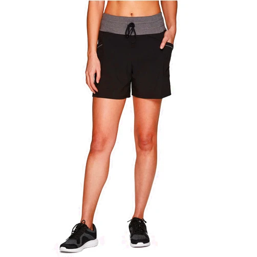 RBX Woven Short for Women, Knit Waistband Quick Drying Walking Short with Pockets for Everyday Wear, Workouts, Hiking