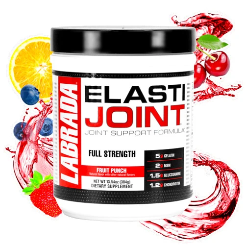Labrada Nutrition Elastijoint, Fruit Punch. Glucosamine Joint Support Supplement Powder for Men & Women, Joint Pain Relief & Bone Health Supplement with MSM, Glucosamine Chondroitin MSM - Gluten-Free