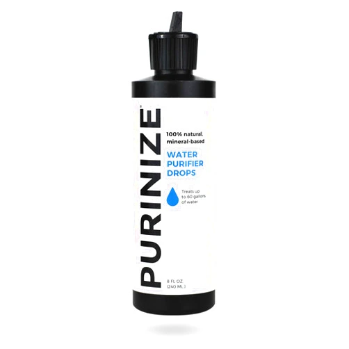 PURINIZE The Best and Only Patented Natural Water Purifying Solution - Chemical Free Camping and Survival Water Purification
