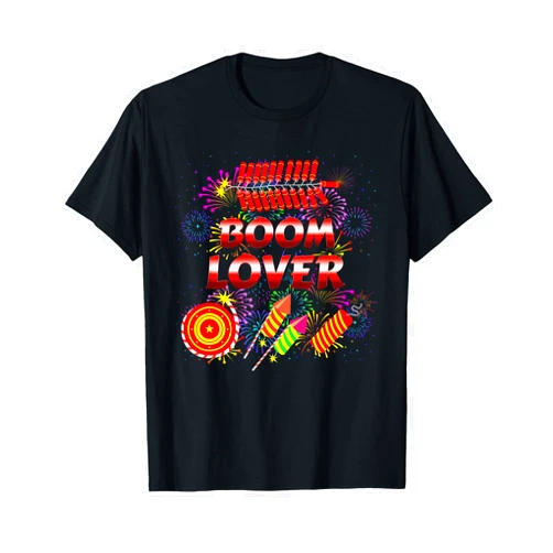New Year's Eve gifts Fireworks shirt New Year Pyrotechnician BOOM LOVER Funny Fireworks New Year's Eve T-Shirt