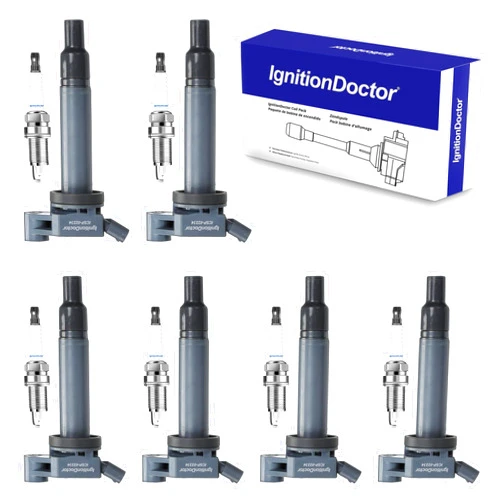 IGNITIONDOCTOR UF267 Ignition Coil & Spark Plug Set of 6 Compatible with V6 3.0 3.3 (1999-2008) Lexus RX300 RX330 ES300 RX400h Toyota Camry Highlander Sienna Solara Avalon
