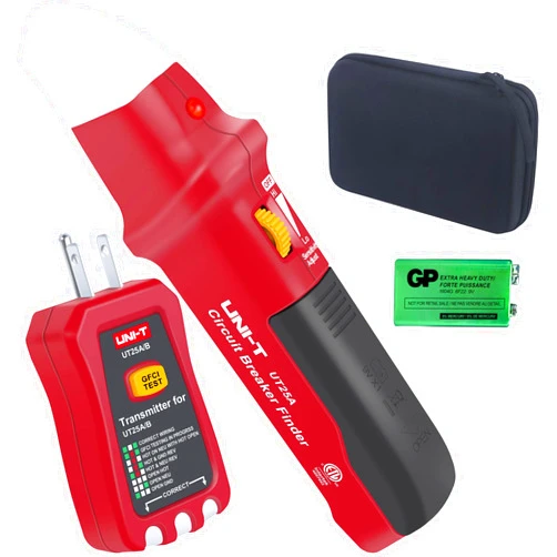 UNI-T AC Circuit Breaker Finder and Tracer Tool Kit with Electrical Integrated GFCI Outlet Tester, AC 90-120V USA Plug + Adjustable Sensitivity Beeper Indicattion+ Flashing LED Light - UT25A