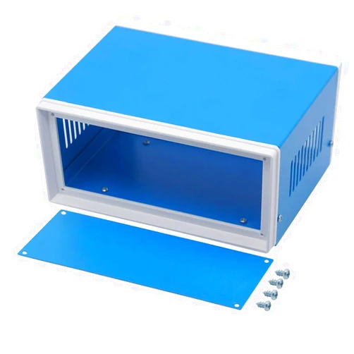 Zulkit Junction Box Blue Metal Project Box DIY Electric Enclosure Case Preventive Case Electrical Box 7.9 x 6.5 x 3.5 inch