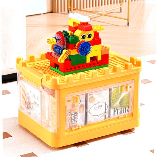 Joyingbaby Collapsible Kids Storage Box for Lego Blocks Toys Organizer Storage Toy Stackable Building Blocks with Lids Toy Chests for with Compartments for Boys and Girls 21QT