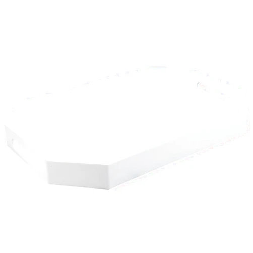 SforGUVA White Octagonal Serving Tray with Handles for Coffee Table, Plastic Decorative Tray for Ottoman, Kitchen Counter, Living Room, Outdoor Lacquer Tray for Entertaining