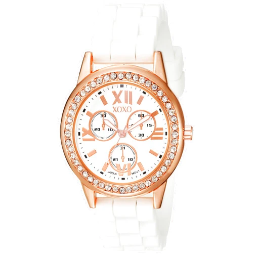 Accutime XOXO Women's XO8081 Analog Display Japanese Quartz White Watch