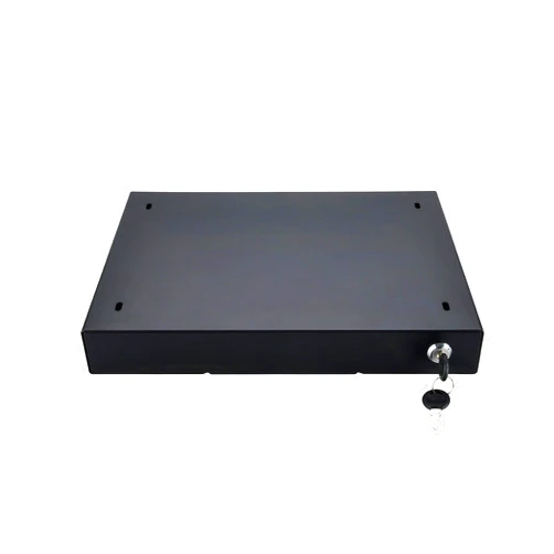 VWINDESK 14 inch Slim Under Desk Pull-Out Storage Office Mounted Sliding Metal Drawer For Standing Desk,Black