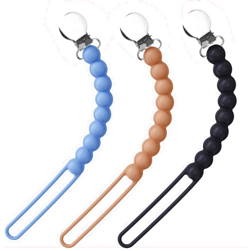 Viyuse one Piece Pacifier Clip Holder,Silicone Pacifier Chain BPA Free Teether Clip Soothers Binky Holder for Baby,Soothie Paci Clip Girls and Boys Birthday Christmas Shower Gift