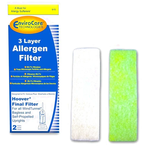 EnviroCare Premium Replacement 3 layer Final Vacuum Cleaner Filters made to fit Hoover WindTunnel Self Propelled, Bagless, Upright, Widepath, Empower, Foldaway, PowerMax Vacuum Cleaners, 2 Filters