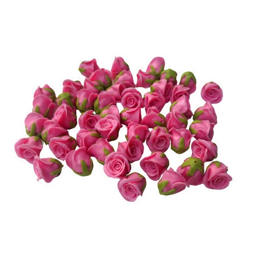 Generic 50 PCS Large Clay Rose Flower Beads for Jewelry Making Lei DIY Craft Supplies (Pink)